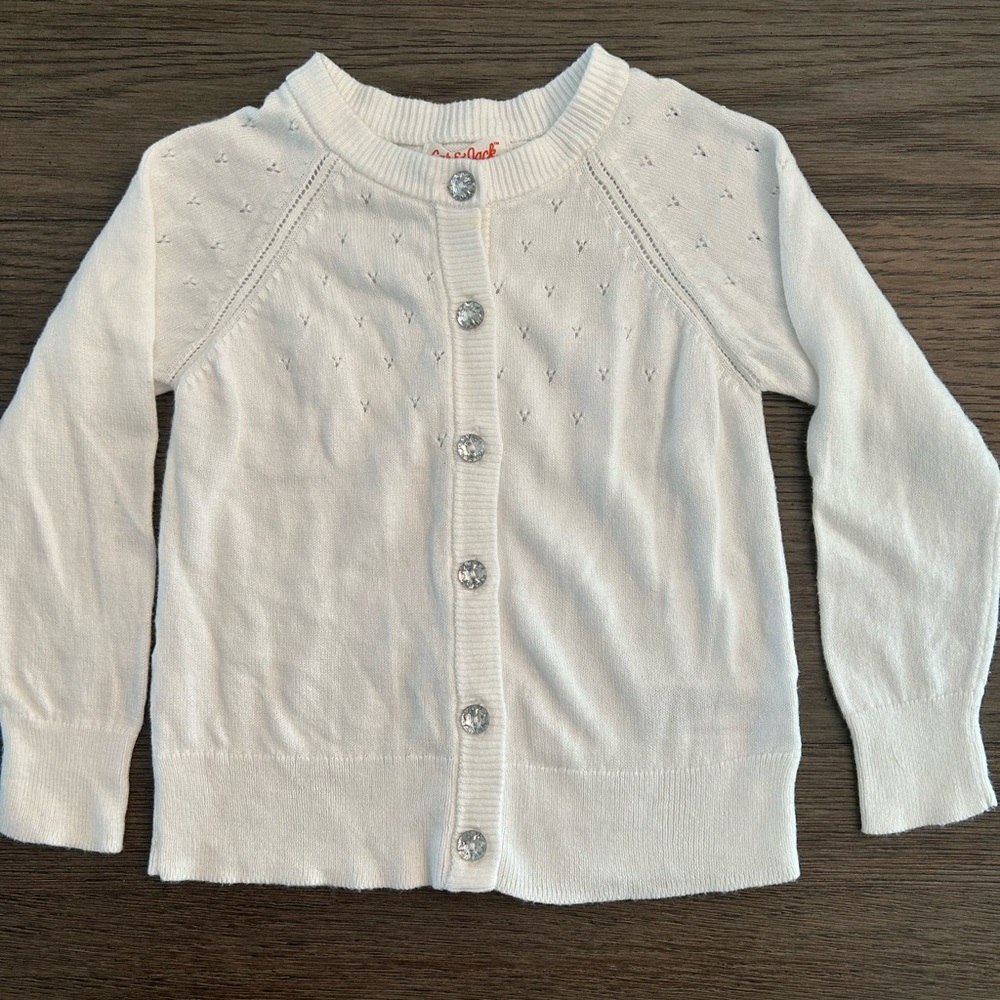 Button down White Sweater- 2T